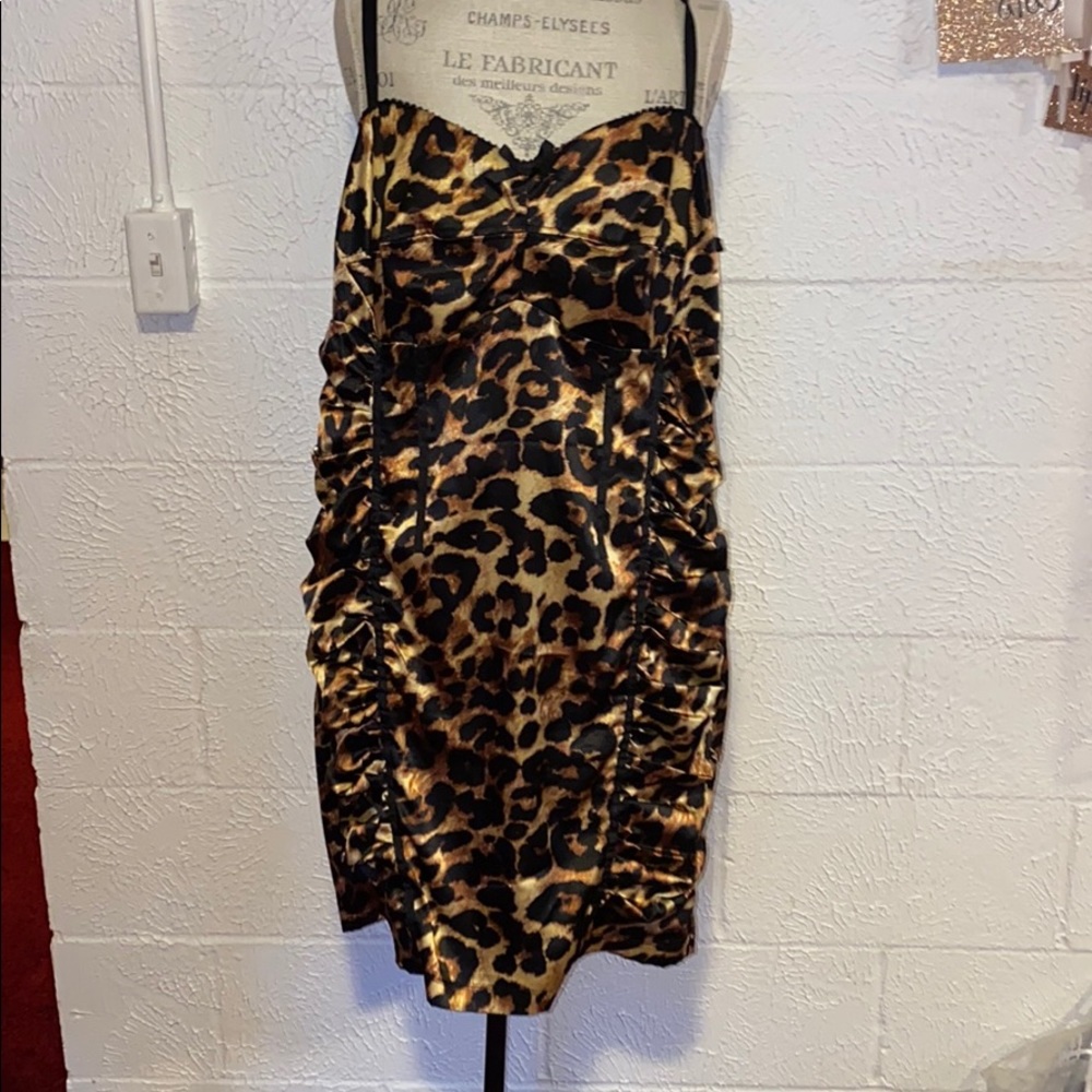 Z. cavaricci Leopard cocktail dress
